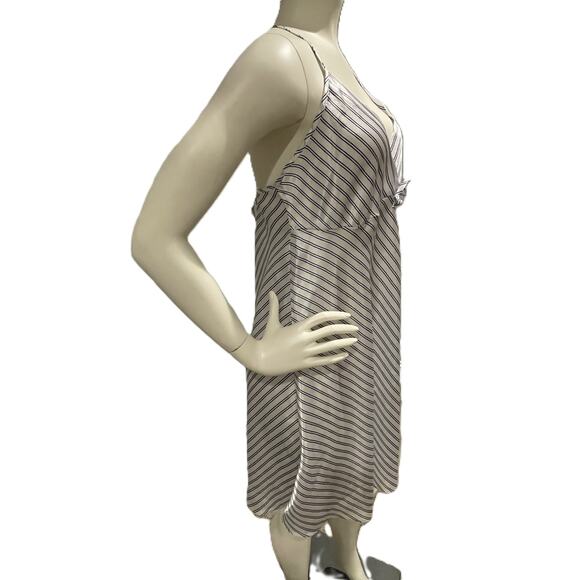 VTG Cinema Etoile Nightgown L Satin Striped Slip Dress Made in USA - Picture 7 of 13